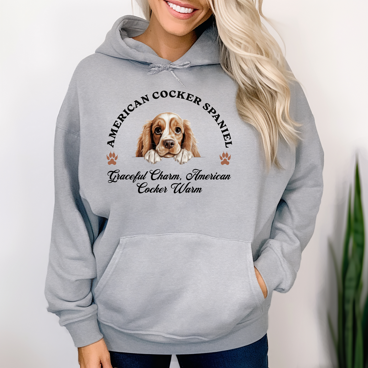 Graceful Charm American Cocker Hoodie – Cozy Unisex Dog Lover Apparel for Everyday Comfort and Style