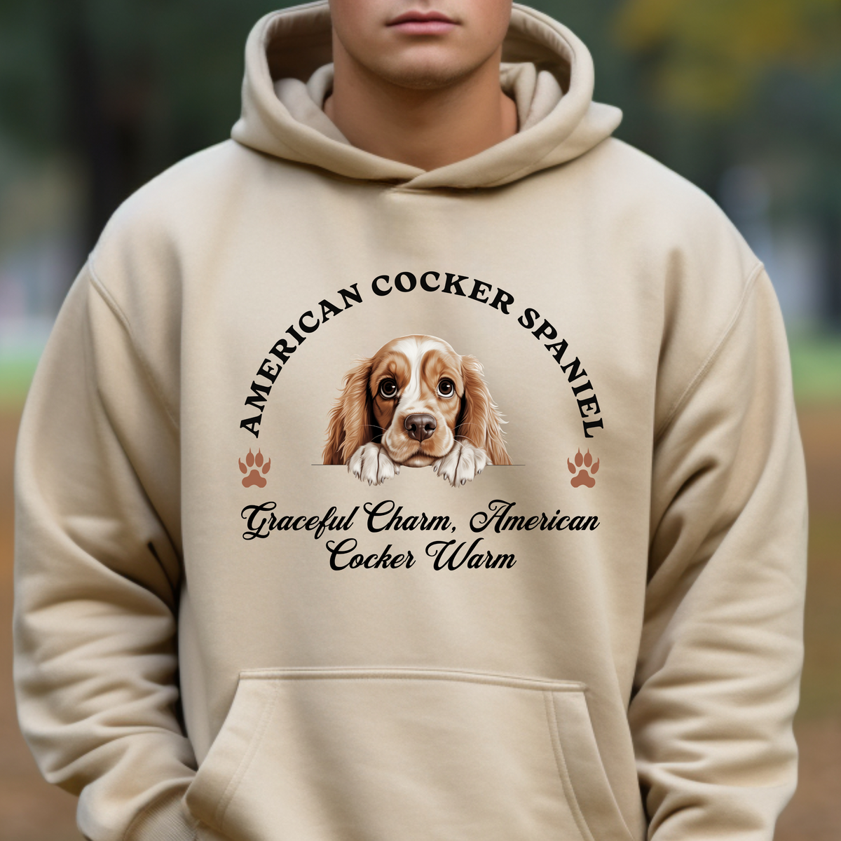 Graceful Charm American Cocker Hoodie – Cozy Unisex Dog Lover Apparel for Everyday Comfort and Style