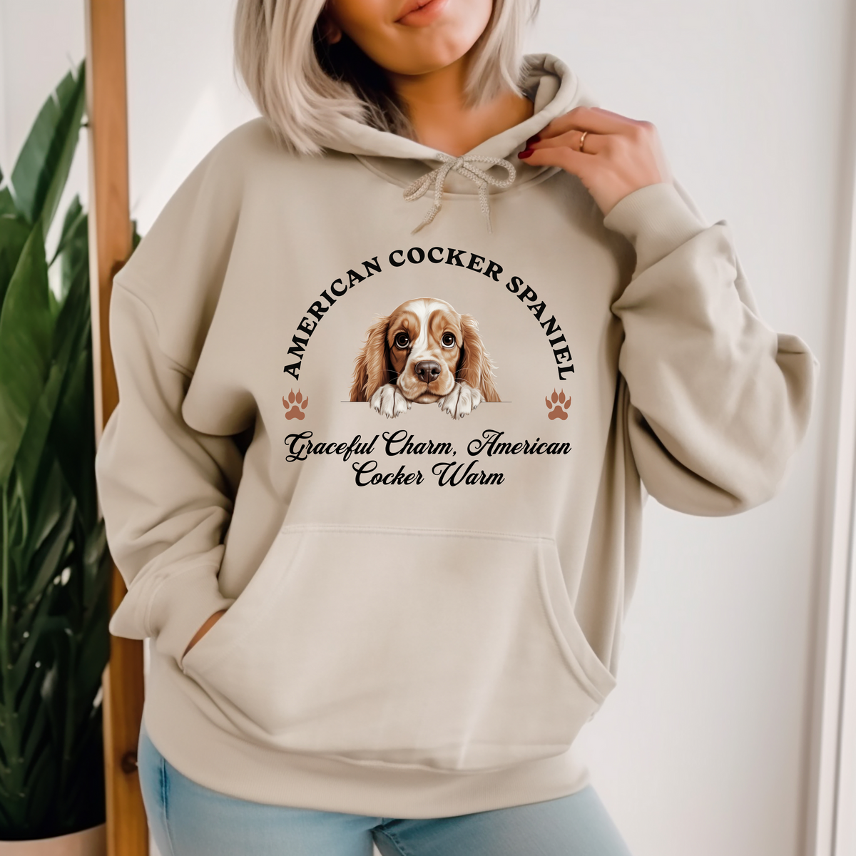 Graceful Charm American Cocker Hoodie – Cozy Unisex Dog Lover Apparel for Everyday Comfort and Style