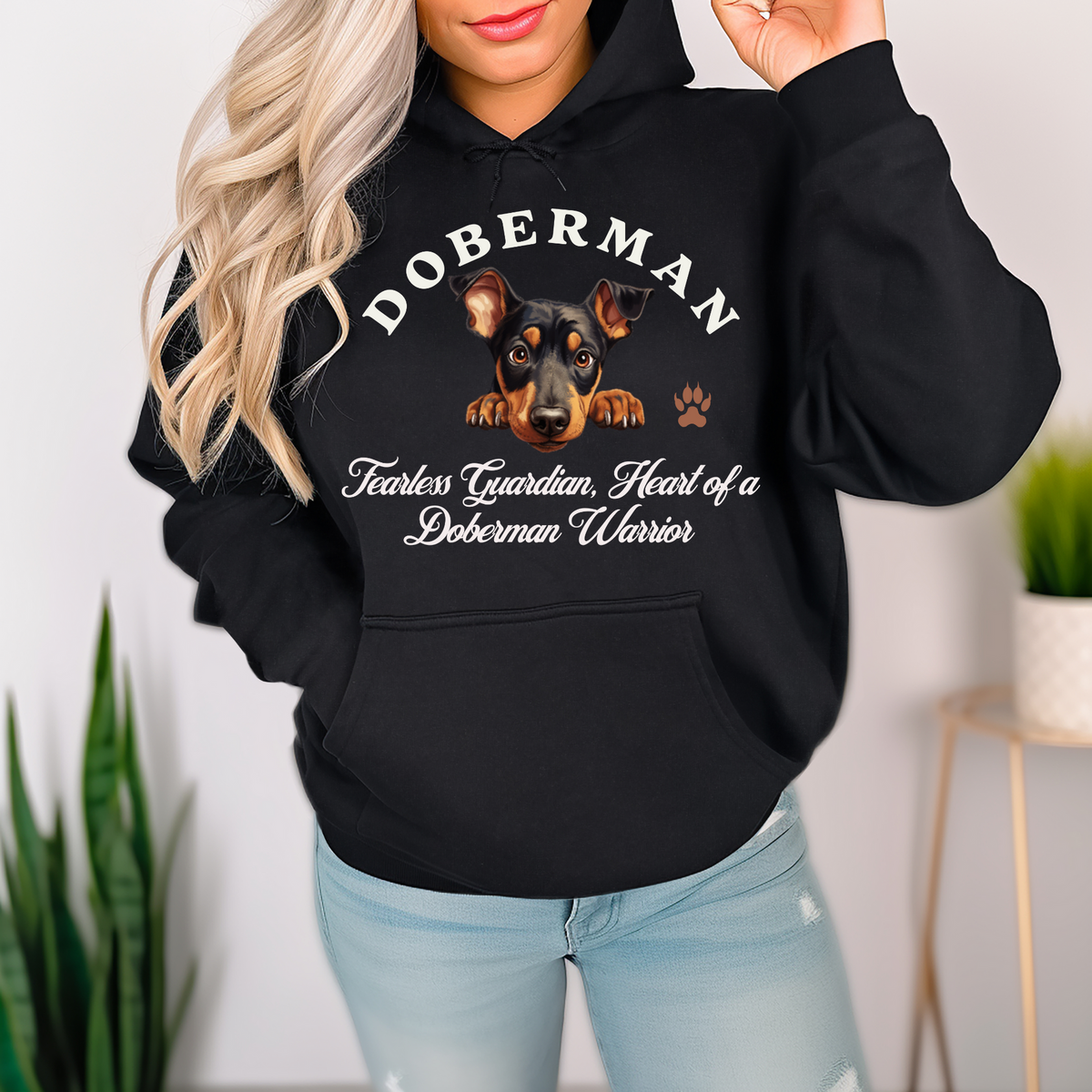 Doberman Hoodie - Fearless Guardian with the Heart of a Warrior, Stylish and Comfortable Unisex Fit for Dog Lovers