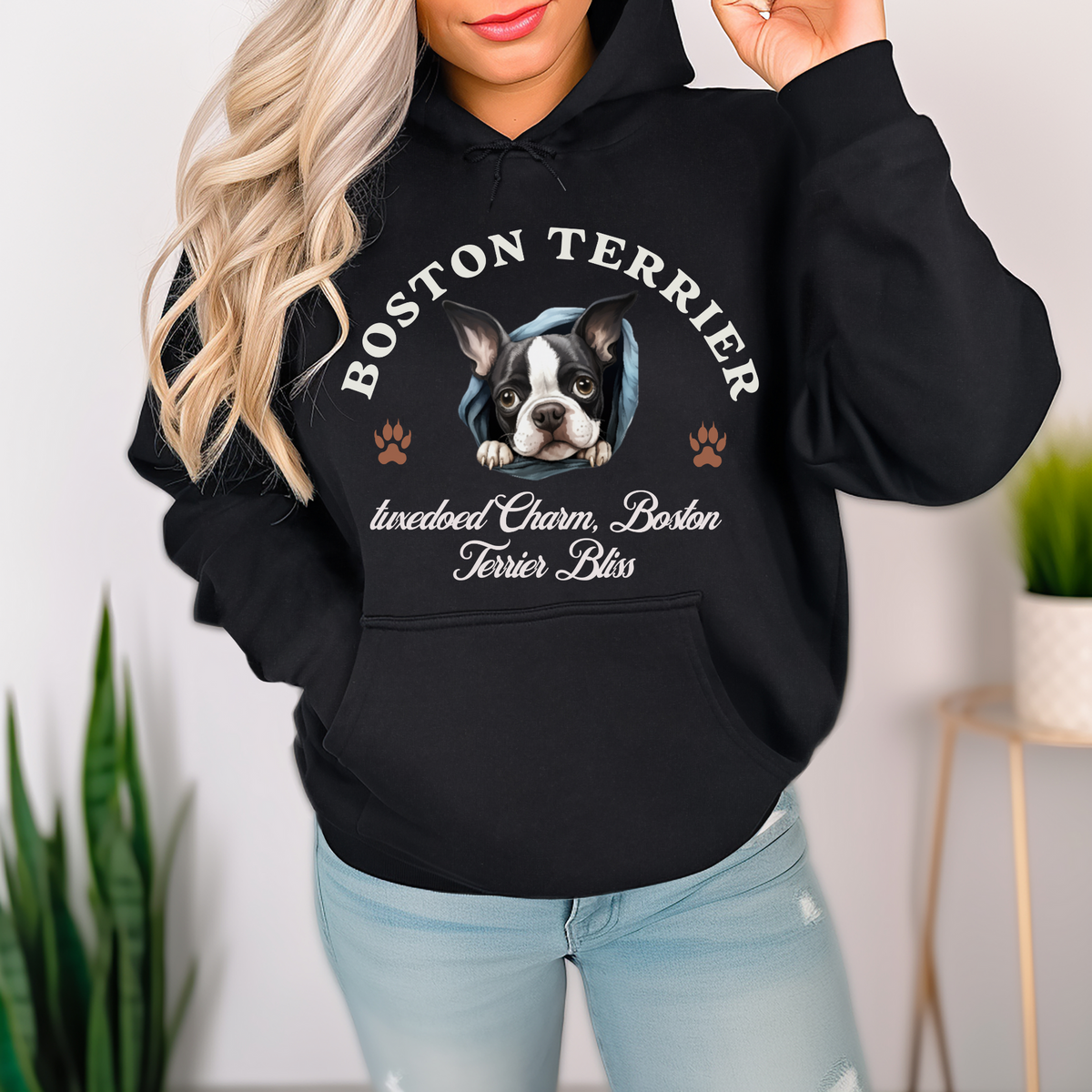 Boston Terrier Unisex Hoodie – Tuxedoed Charm and Boston Terrier Bliss in Cozy Style