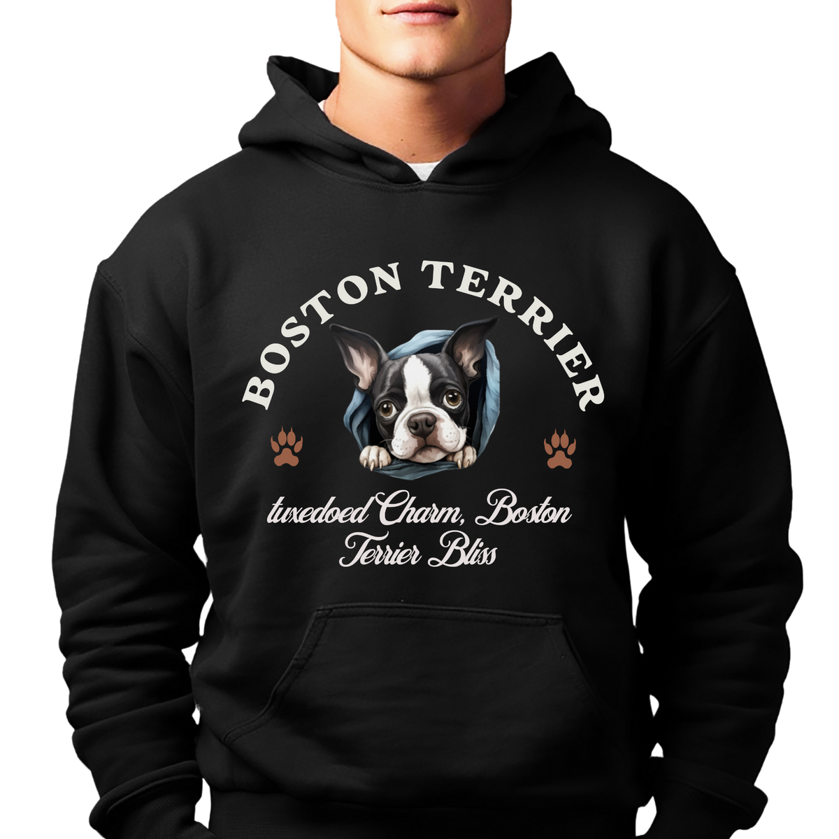 Boston Terrier Unisex Hoodie – Tuxedoed Charm and Boston Terrier Bliss in Cozy Style