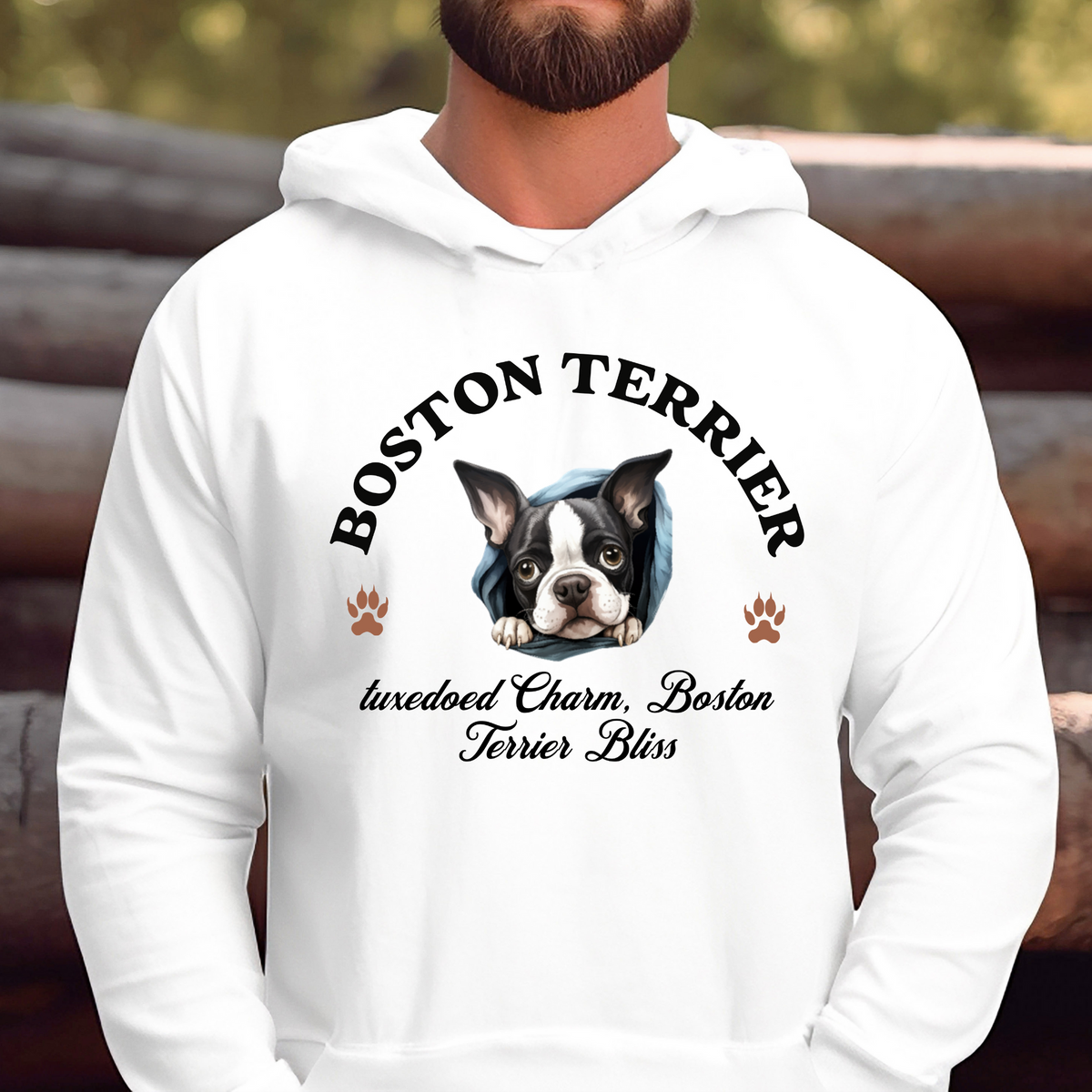 Boston Terrier Unisex Hoodie – Tuxedoed Charm and Boston Terrier Bliss in Cozy Style