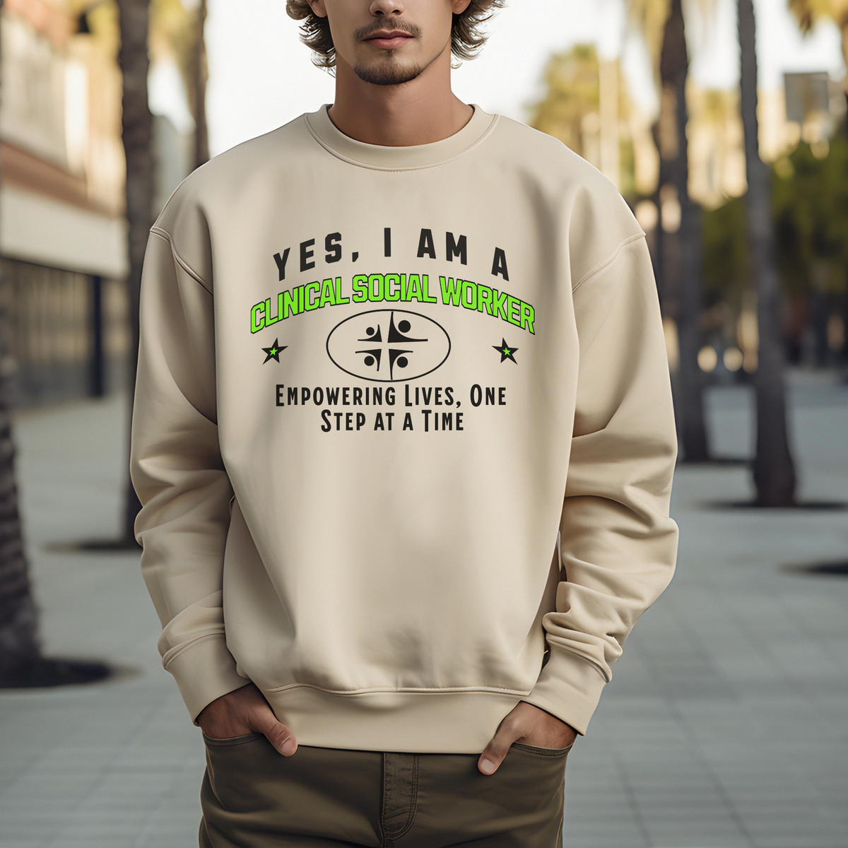 Yes, I Am a Clinical Social Worker: Empowering Lives Crewneck Sweatshirt – Warm and Inspiring