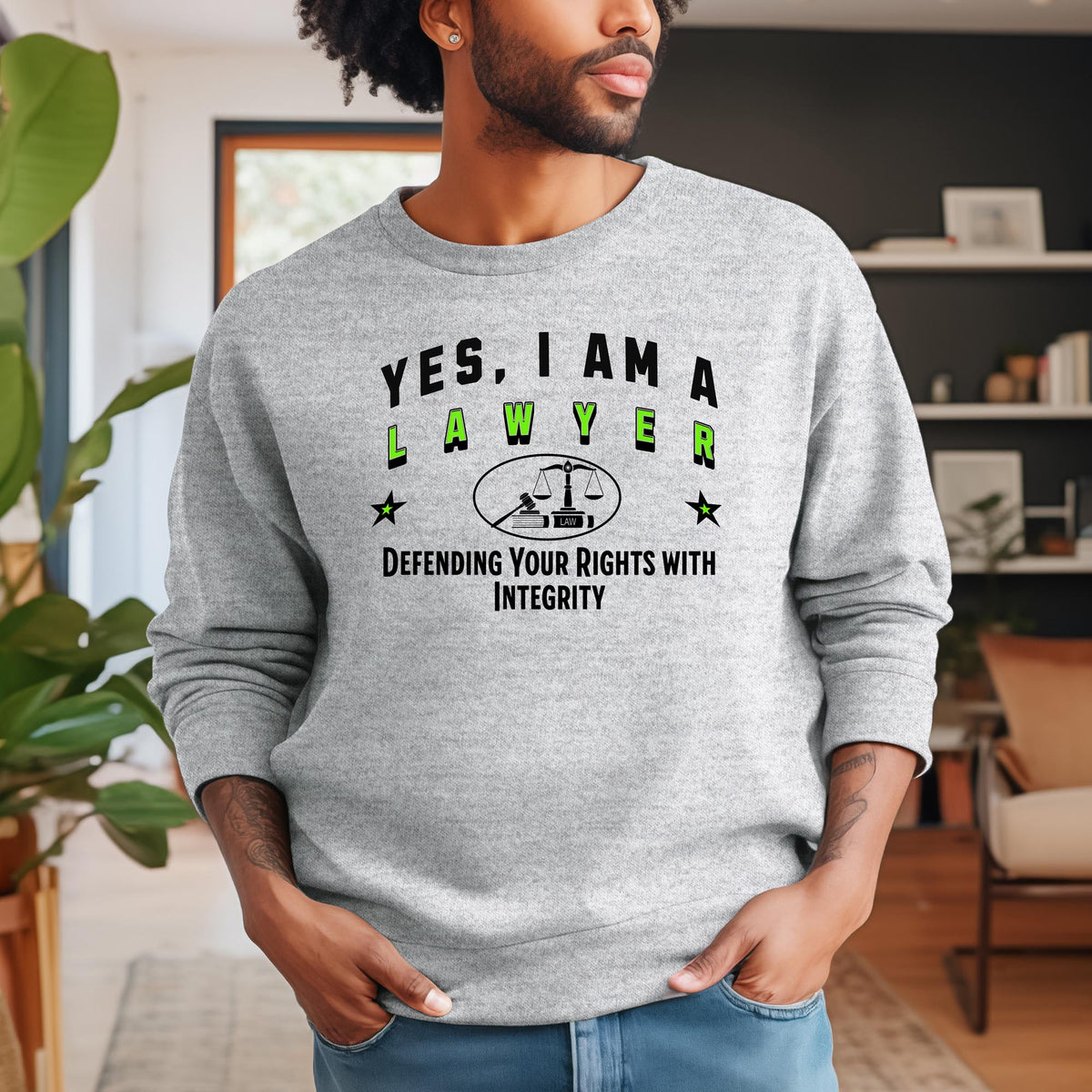 Yes, I Am a Lawyer: Defending Your Rights with Integrity Crewneck Sweatshirt – Professional and Stylish