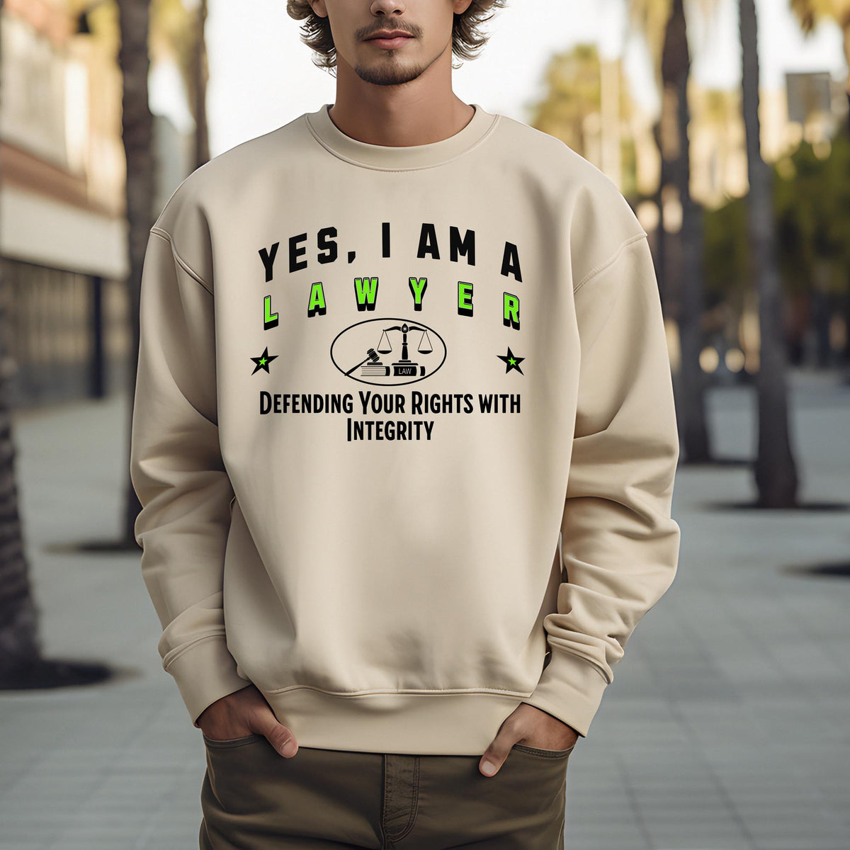 Yes, I Am a Lawyer: Defending Your Rights with Integrity Crewneck Sweatshirt – Professional and Stylish