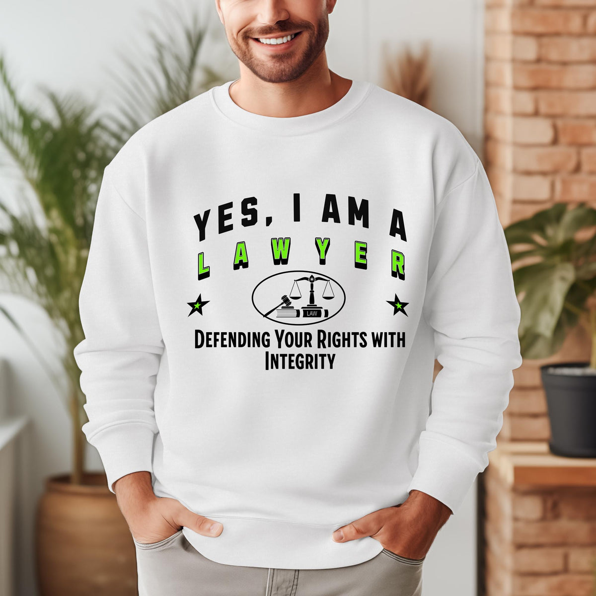 Yes, I Am a Lawyer: Defending Your Rights with Integrity Crewneck Sweatshirt – Professional and Stylish