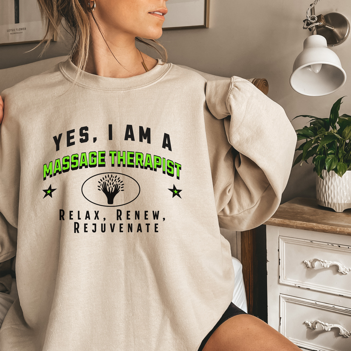 Yes, I Am a Massage Therapist: Relax, Renew, Rejuvenate Crewneck Sweatshirt – Comfortable and Inspiring