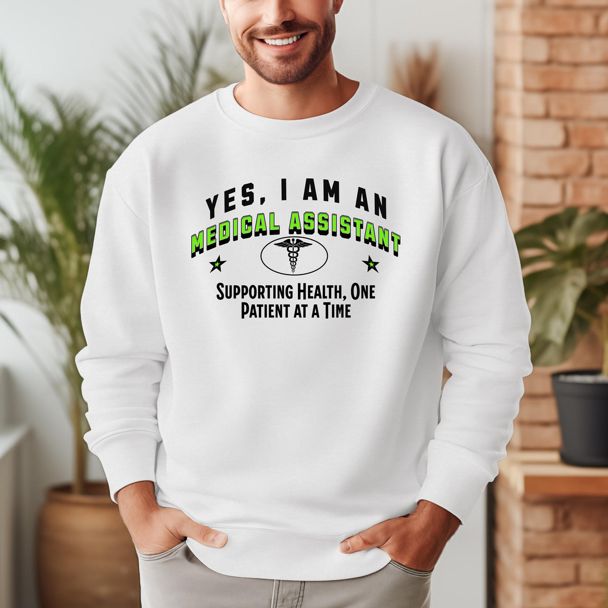 Yes, I Am a Medical Assistant: Supporting Health Crewneck Sweatshirt – Caring and Comfortable