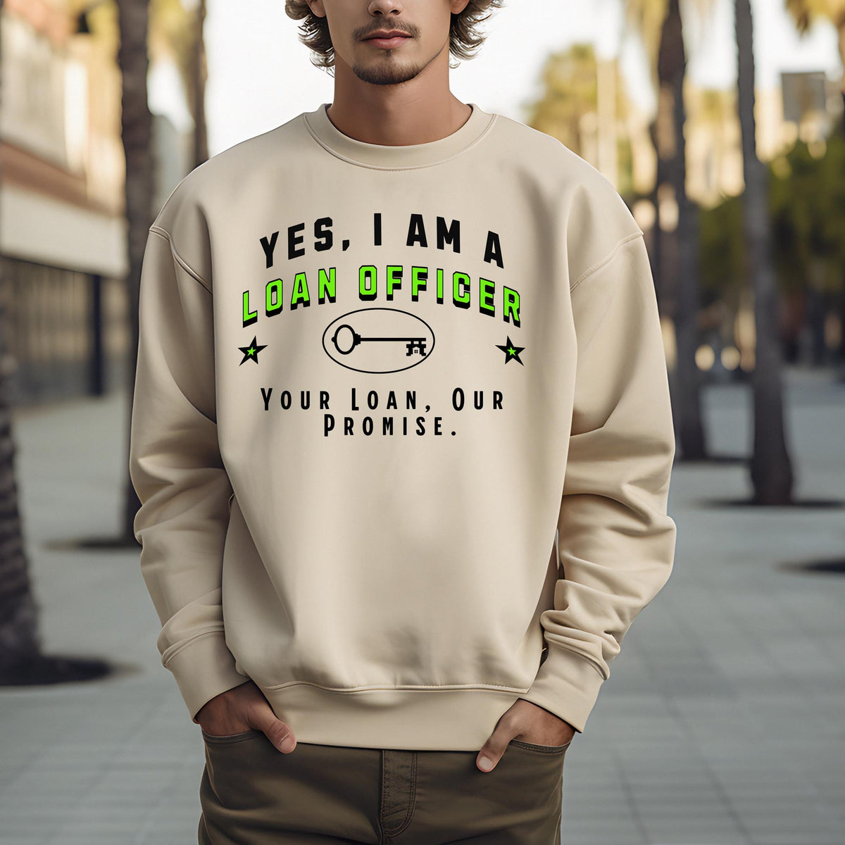 Loan Officer Crewneck Sweatshirt - &#39;YES, I AM A LOAN OFFICER. Your Loan, Our Promise&#39; - Perfect for Mortgage Specialists and Financial Professionals