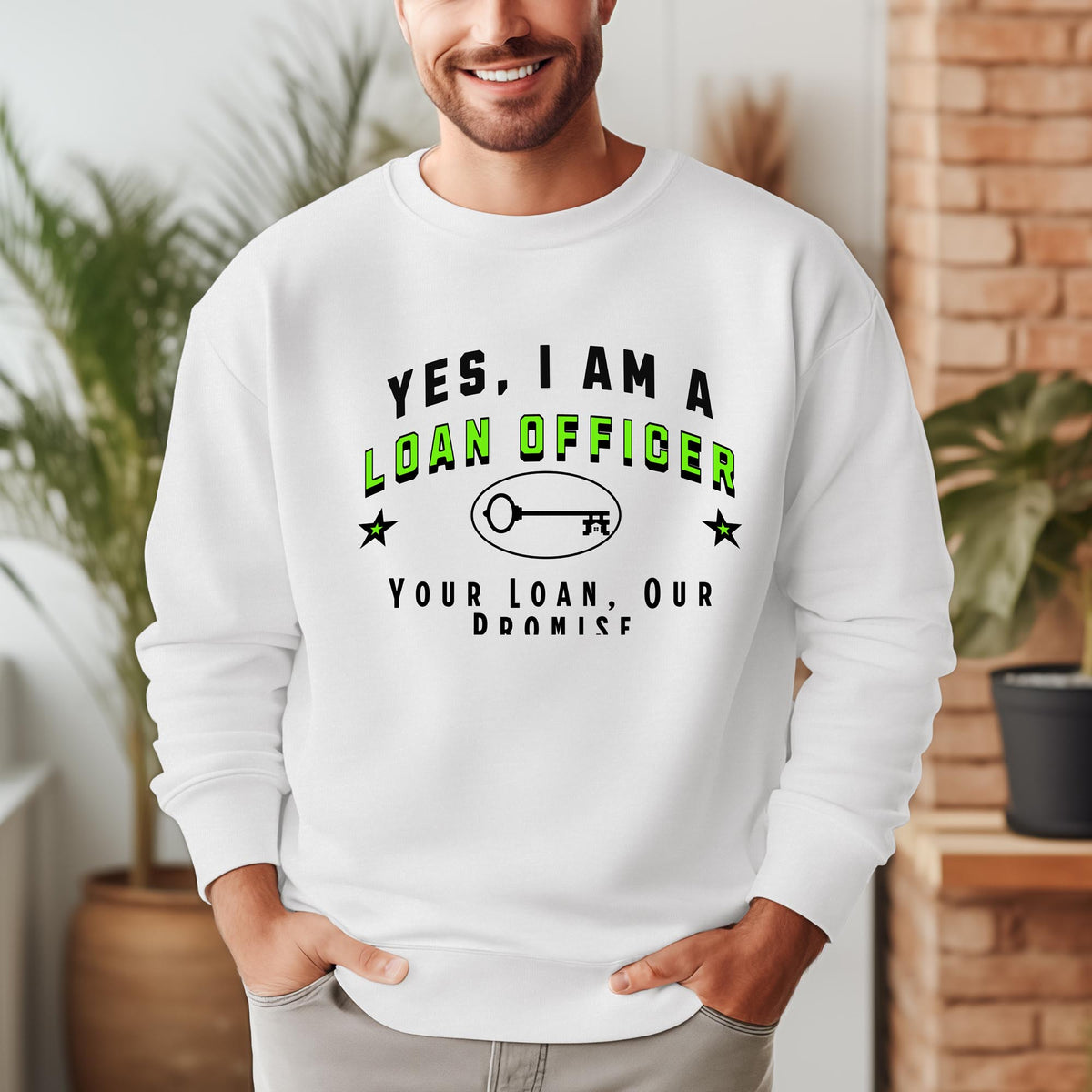 Loan Officer Crewneck Sweatshirt - &#39;YES, I AM A LOAN OFFICER. Your Loan, Our Promise&#39; - Perfect for Mortgage Specialists and Financial Professionals