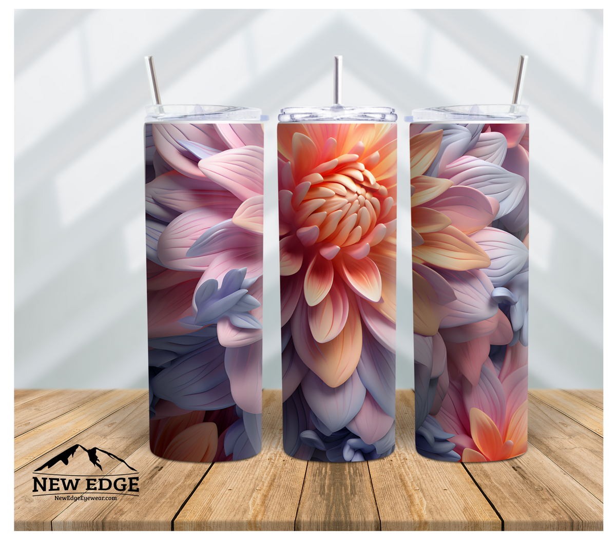 20 OZ 3D SKINNY CHRYSANTHEMUM FLOWER TUMBLER: KEEP YOUR DRINKS FRESH ALL DAY!