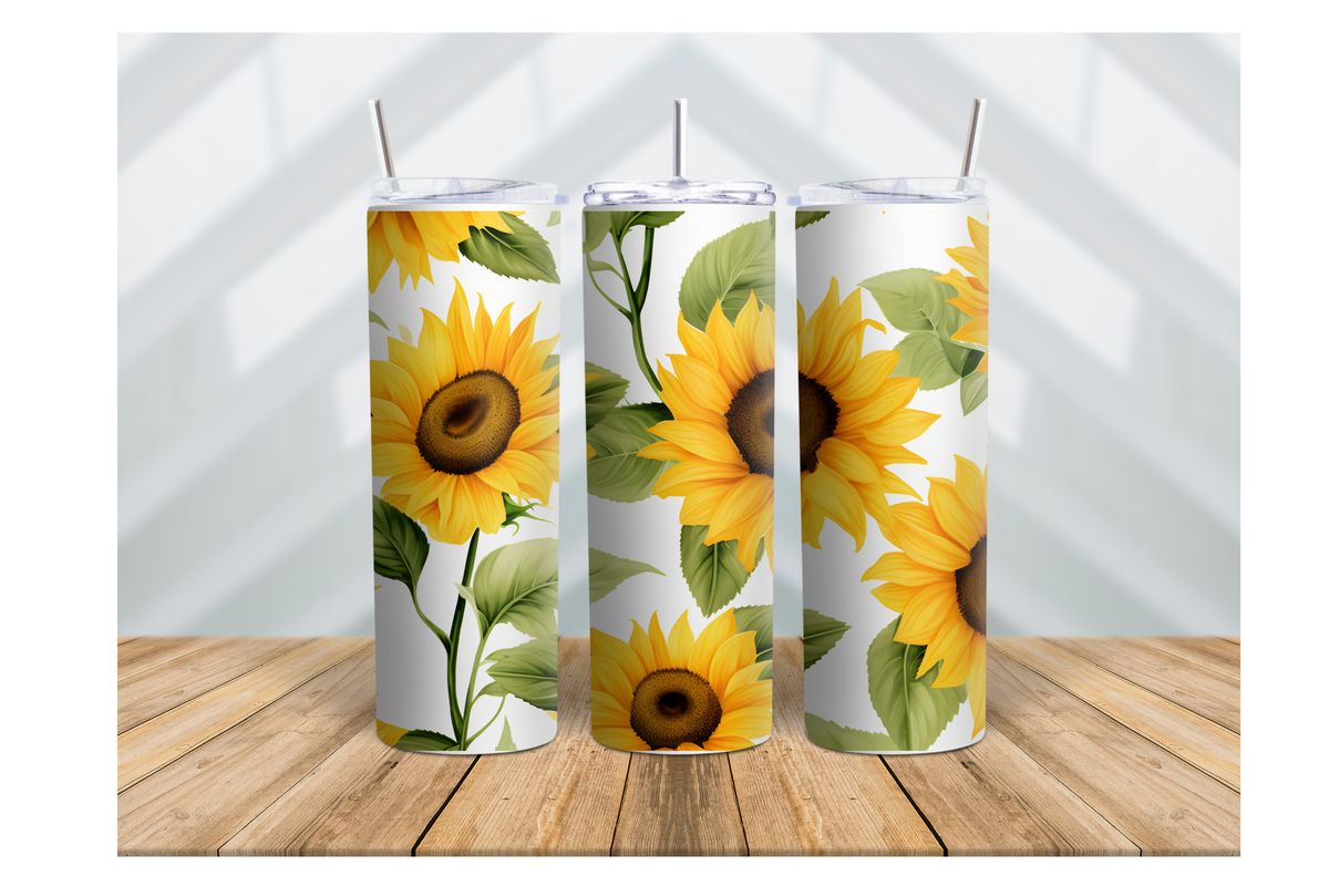 20 OZ 3D SKINNY SUNFLOWER TUMBLER: KEEP YOUR DRINKS FRESH ALL DAY!