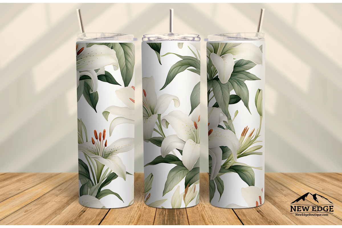 20 OZ 3D SKINNY LILY FLOWER TUMBLER: KEEP YOUR DRINKS FRESH ALL DAY!