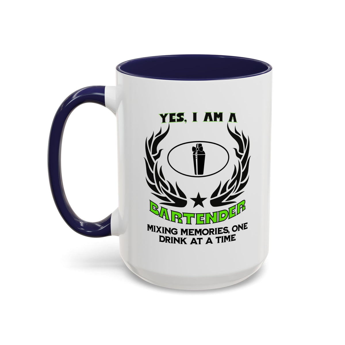 Bartender Mug - &#39;Yes, I Am a Bartender&#39; - Mixing Memories One Drink at a Time - 11oz &amp; 15oz Ceramic Accent Mug - Gift for Mixologists