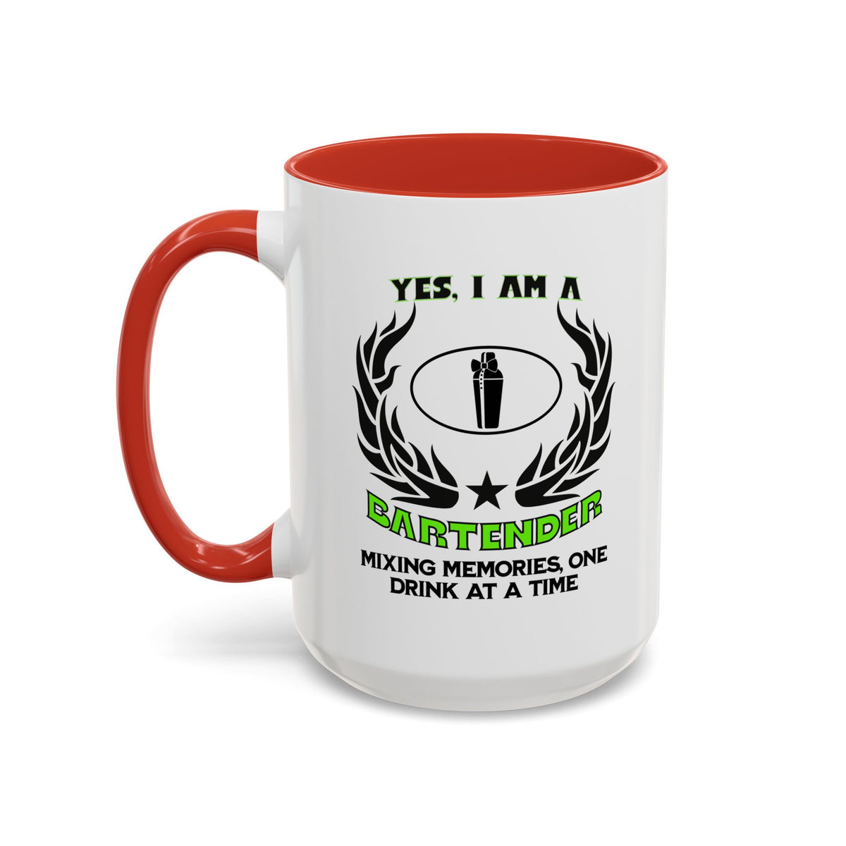 Bartender Mug - &#39;Yes, I Am a Bartender&#39; - Mixing Memories One Drink at a Time - 11oz &amp; 15oz Ceramic Accent Mug - Gift for Mixologists