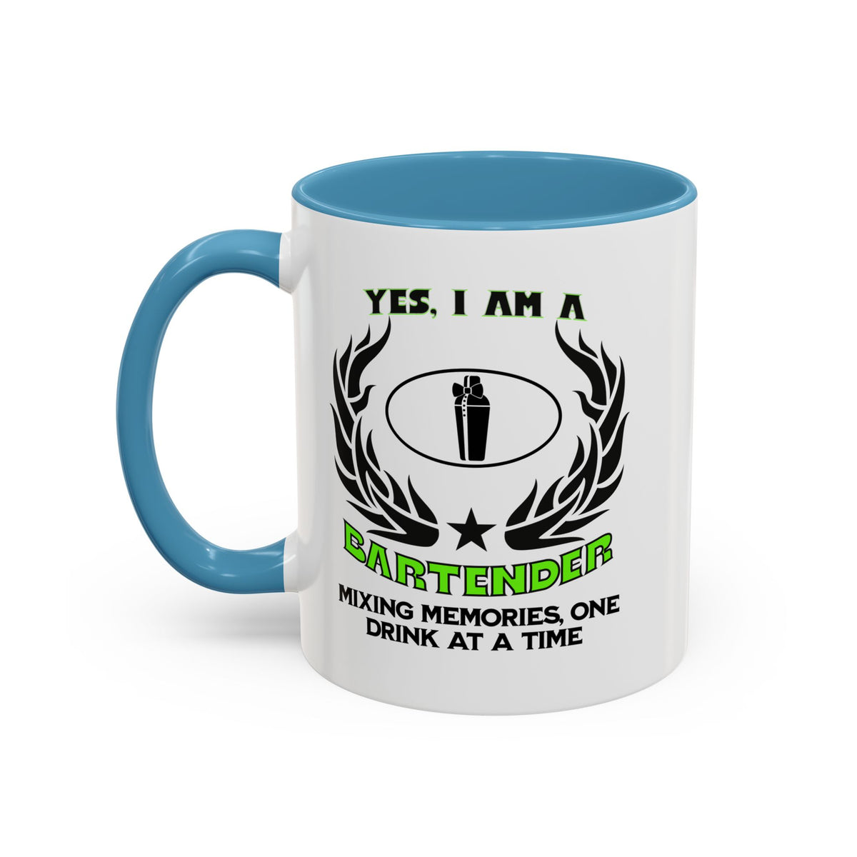 Bartender Mug - &#39;Yes, I Am a Bartender&#39; - Mixing Memories One Drink at a Time - 11oz &amp; 15oz Ceramic Accent Mug - Gift for Mixologists