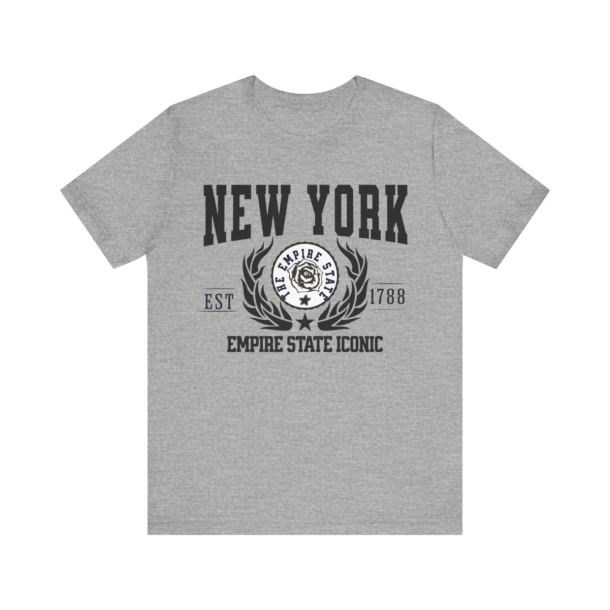 New York State T-Shirt – &quot;Empire State Iconic&quot; Slogan Tee, New York Pride Apparel, Perfect for Fans of NYC and Upstate Spirit