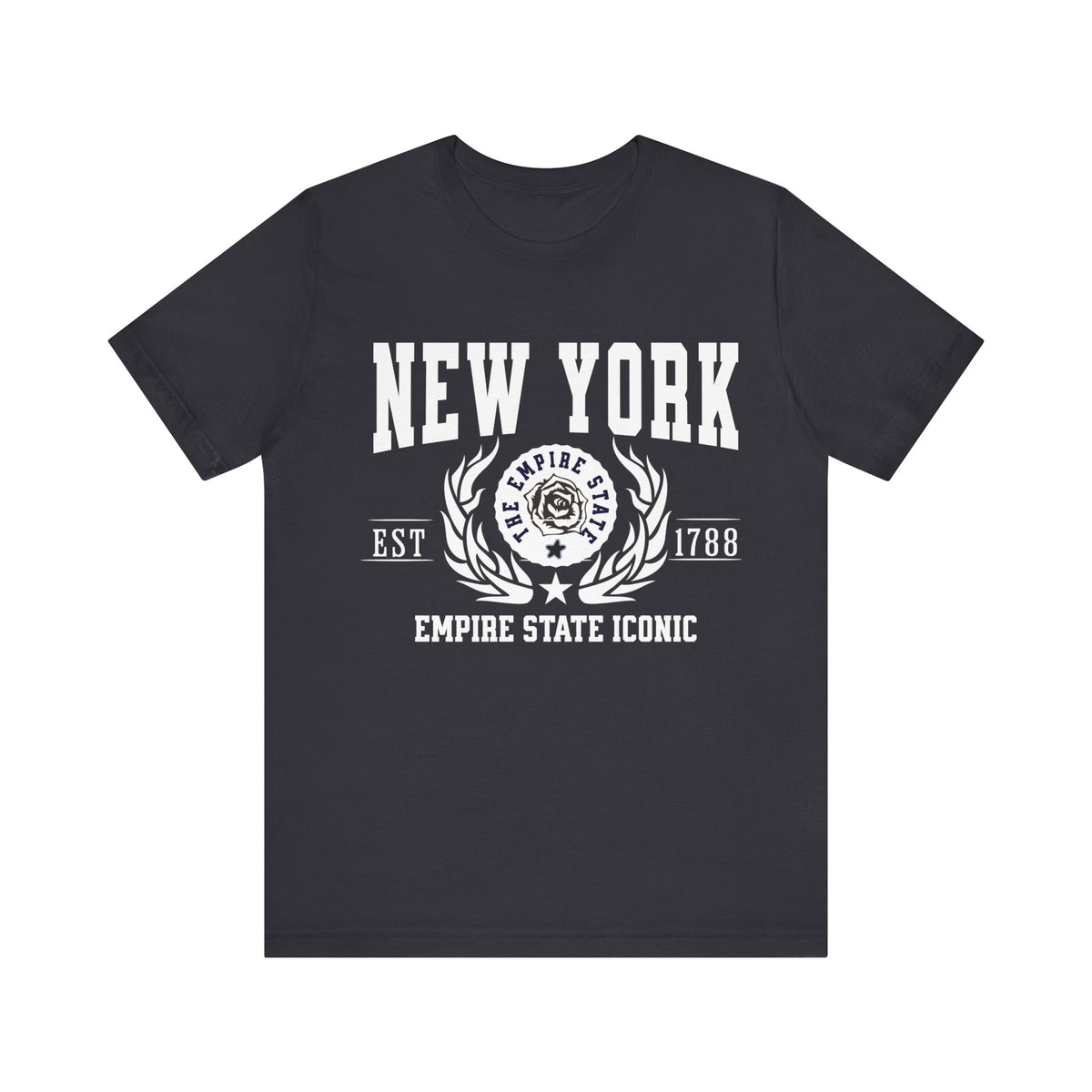 New York State T-Shirt – &quot;Empire State Iconic&quot; Slogan Tee, New York Pride Apparel, Perfect for Fans of NYC and Upstate Spirit