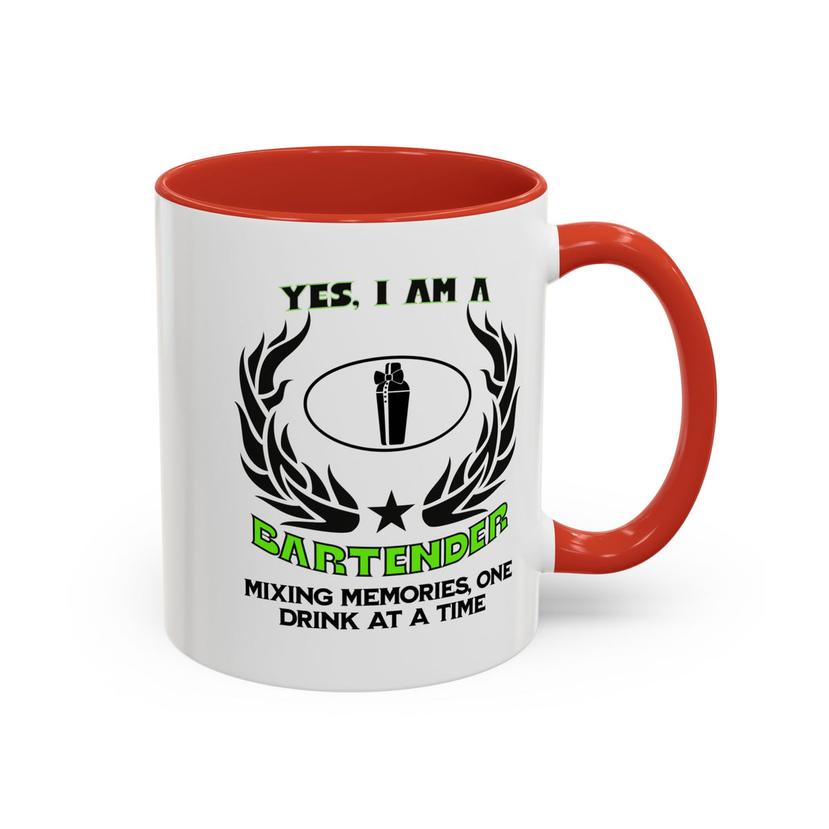 Bartender Mug - &#39;Yes, I Am a Bartender&#39; - Mixing Memories One Drink at a Time - 11oz &amp; 15oz Ceramic Accent Mug - Gift for Mixologists