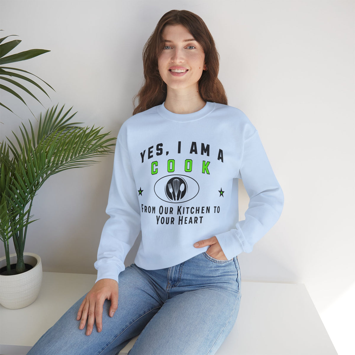 YES, I AM A COOK Crewneck Sweatshirt – From Our Kitchen to Your Heart