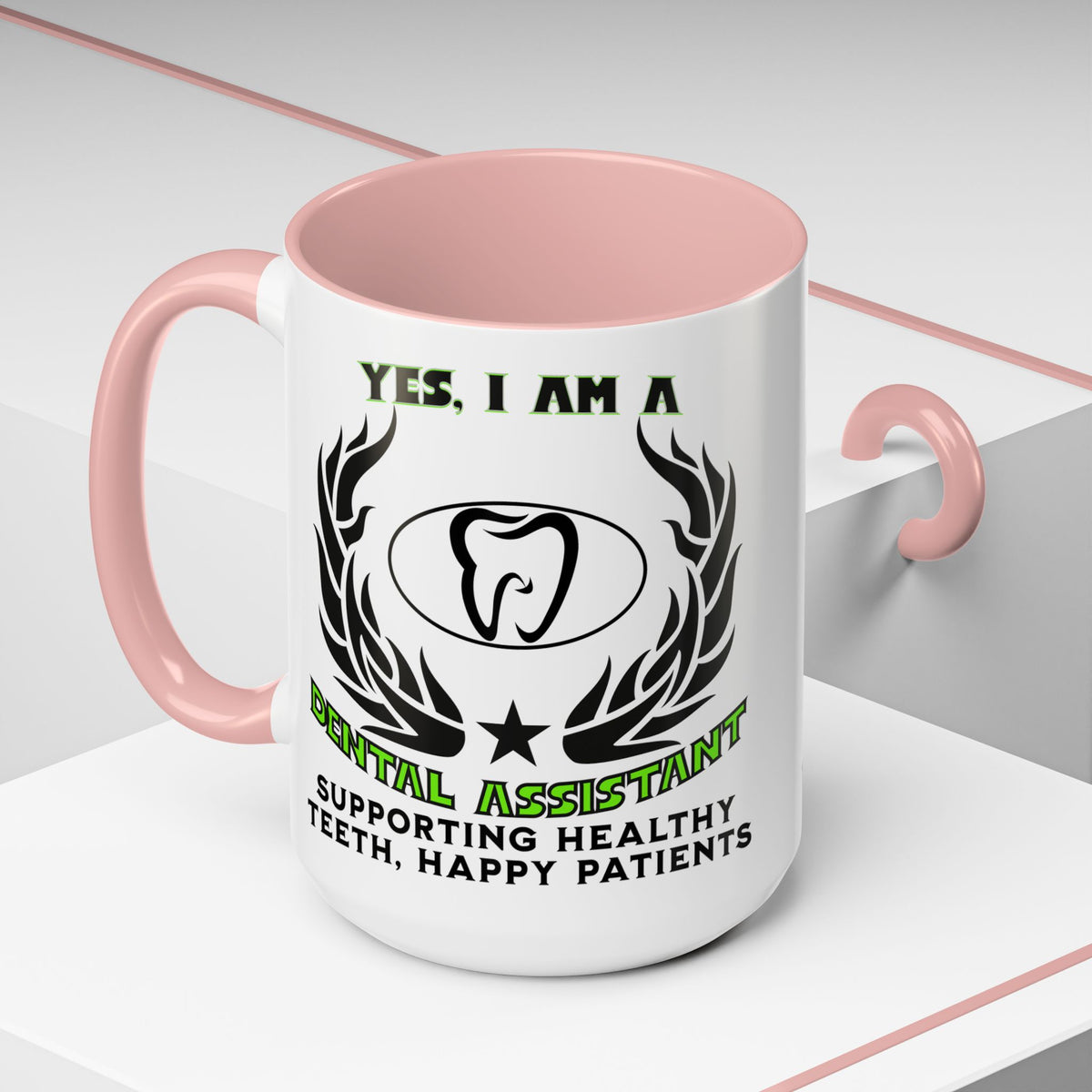 YES, I AM A DENTAL ASSISTANT&quot; Ceramic Accent Mug | 11oz &amp; 15oz | Dental Assistant Gift | Supporting Healthy Teeth Mug | Dental Slogan Cup