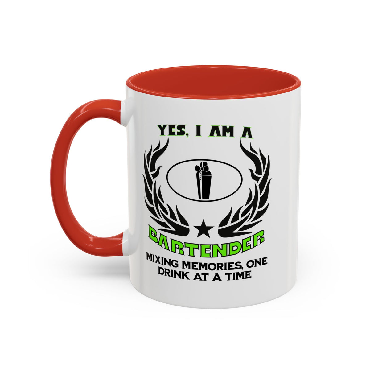 Bartender Mug - &#39;Yes, I Am a Bartender&#39; - Mixing Memories One Drink at a Time - 11oz &amp; 15oz Ceramic Accent Mug - Gift for Mixologists