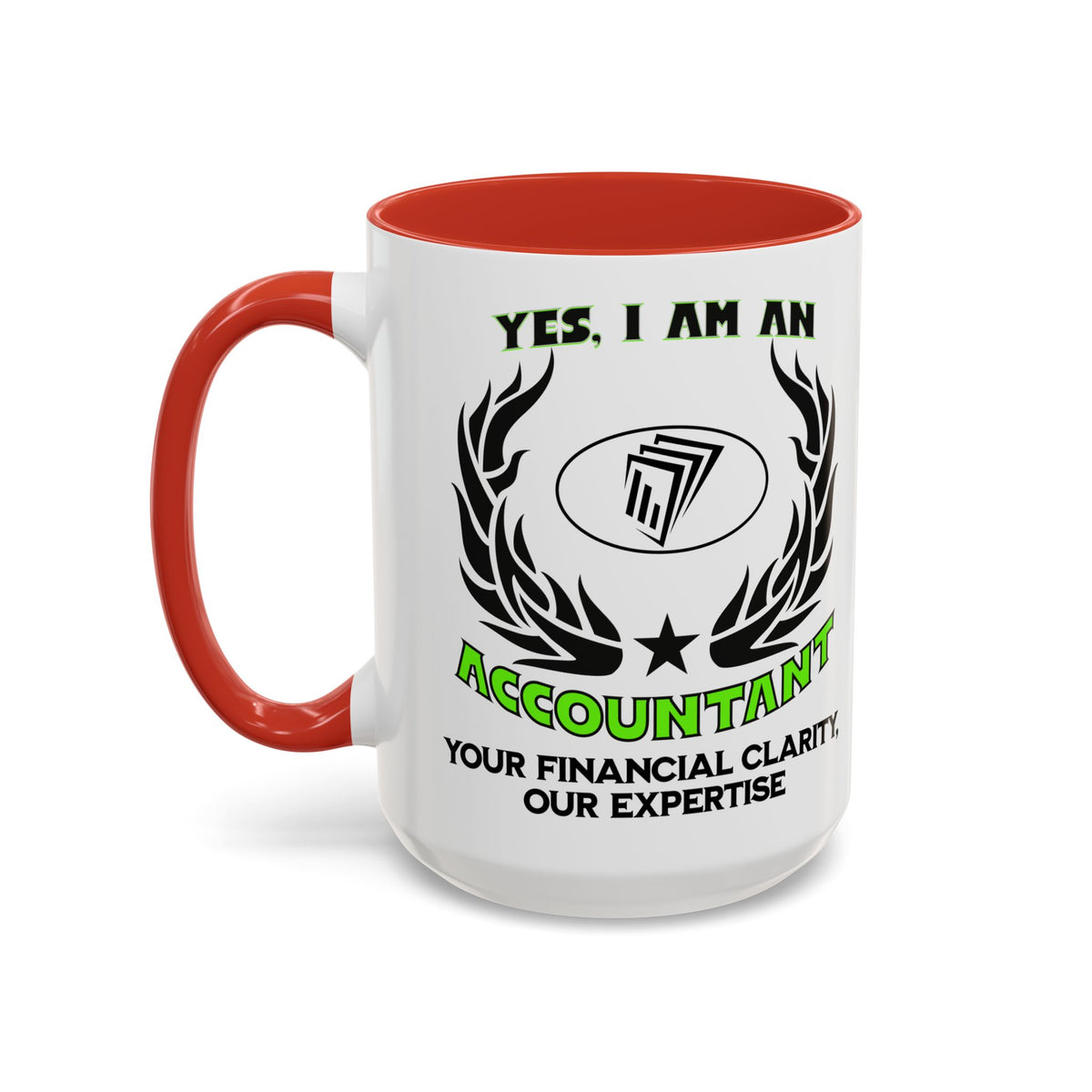 Accountant Mug – 11oz &amp; 15oz Accent Coffee Mug with &#39;Your Financial Clarity, Our Expertise&#39; Slogan – Perfect for Accounting Professionals