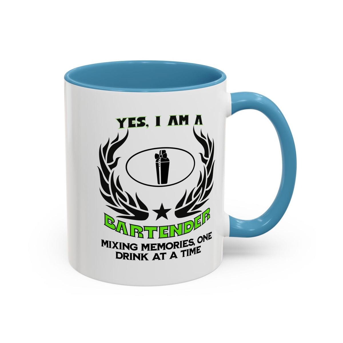 Bartender Mug - &#39;Yes, I Am a Bartender&#39; - Mixing Memories One Drink at a Time - 11oz &amp; 15oz Ceramic Accent Mug - Gift for Mixologists