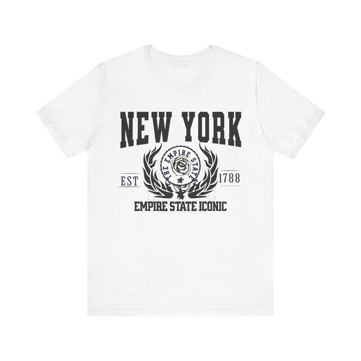 New York State T-Shirt – &quot;Empire State Iconic&quot; Slogan Tee, New York Pride Apparel, Perfect for Fans of NYC and Upstate Spirit