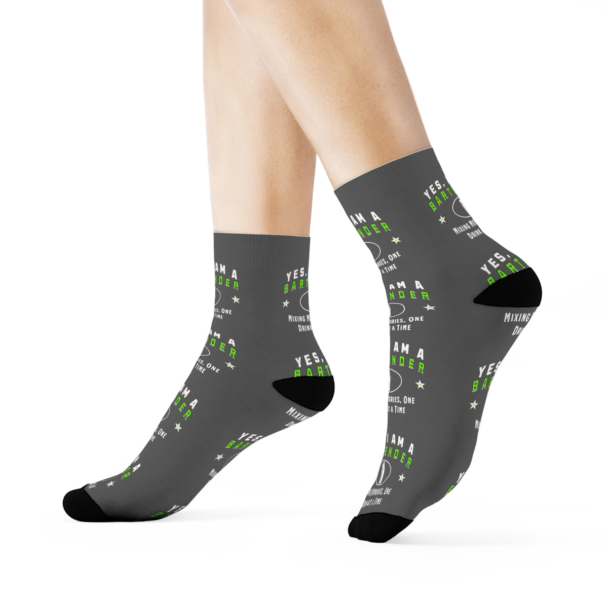 YES, I AM A BARTENDER&quot; Socks – Mixing Memories, One Drink at a Time | Fun &amp; Comfy Bartender Wear