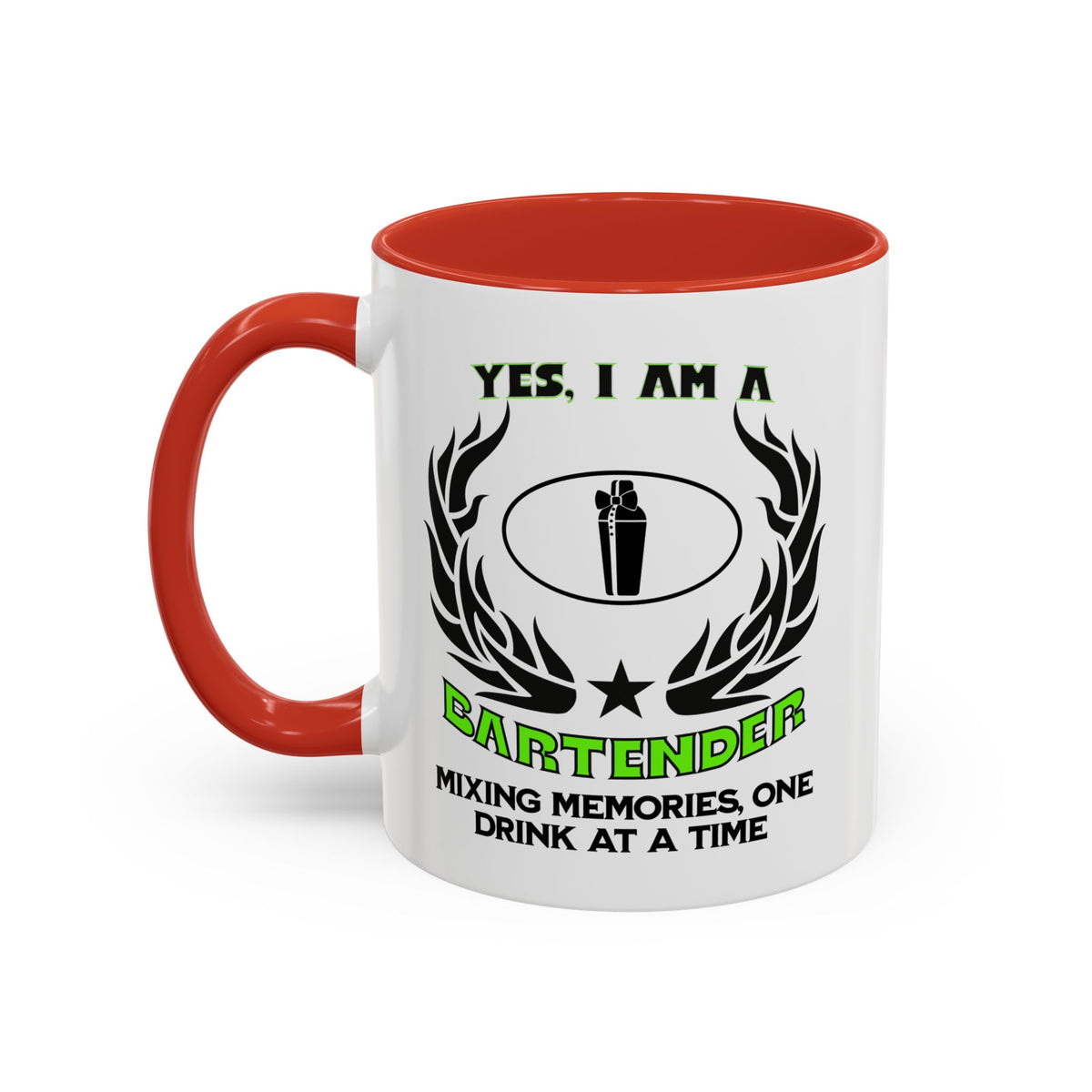 YES, I AM A BARTENDER&quot; Ceramic Accent Mug | Profession Mug | 11oz &amp; 15oz | Bartender Gift | Mixing Memories Mug | Bartender Slogan Cup