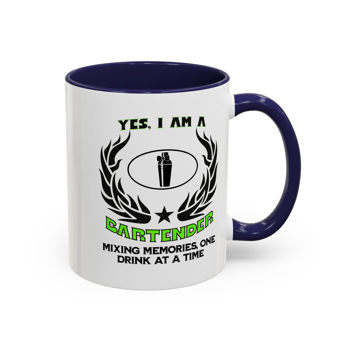 Bartender Mug - &#39;Yes, I Am a Bartender&#39; - Mixing Memories One Drink at a Time - 11oz &amp; 15oz Ceramic Accent Mug - Gift for Mixologists