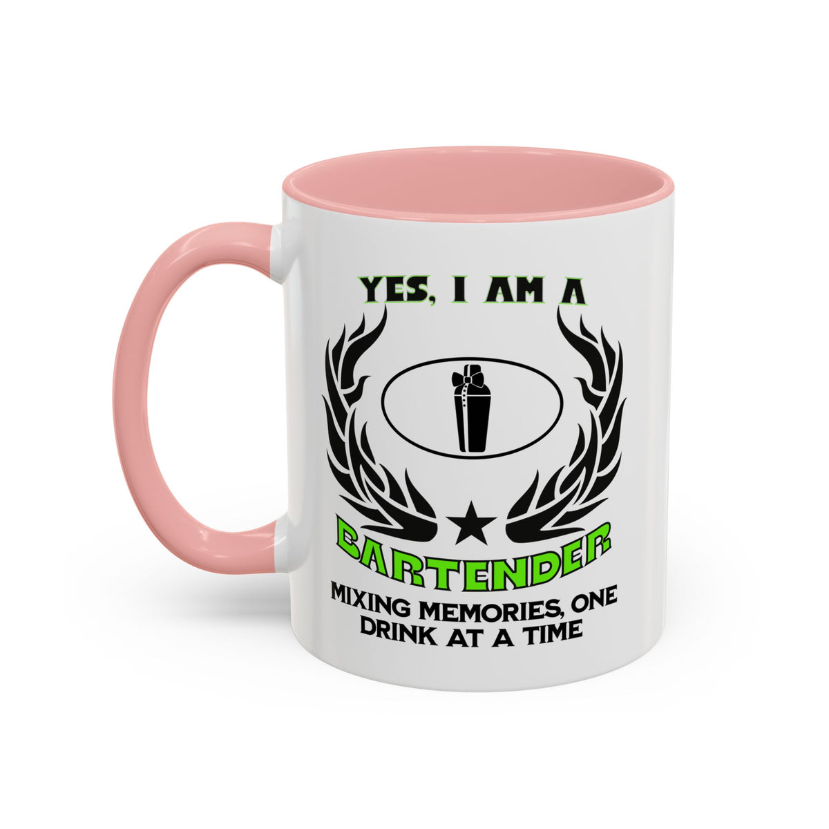 YES, I AM A BARTENDER&quot; Ceramic Accent Mug | Profession Mug | 11oz &amp; 15oz | Bartender Gift | Mixing Memories Mug | Bartender Slogan Cup