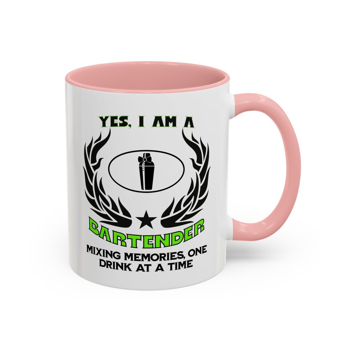 YES, I AM A BARTENDER&quot; Ceramic Accent Mug | Profession Mug | 11oz &amp; 15oz | Bartender Gift | Mixing Memories Mug | Bartender Slogan Cup