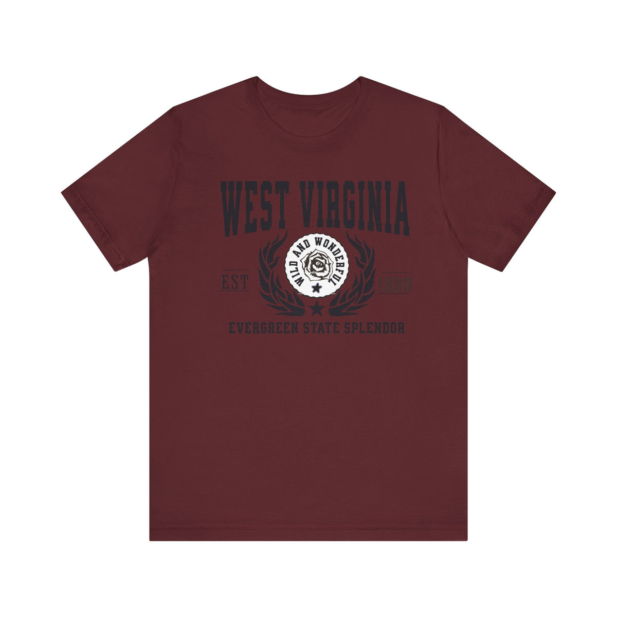 West Virginia State T-Shirt – &quot;Mountain State Majesty&quot; Slogan Tee, Perfect for Proud Mountaineers and Lovers of Appalachian Beauty