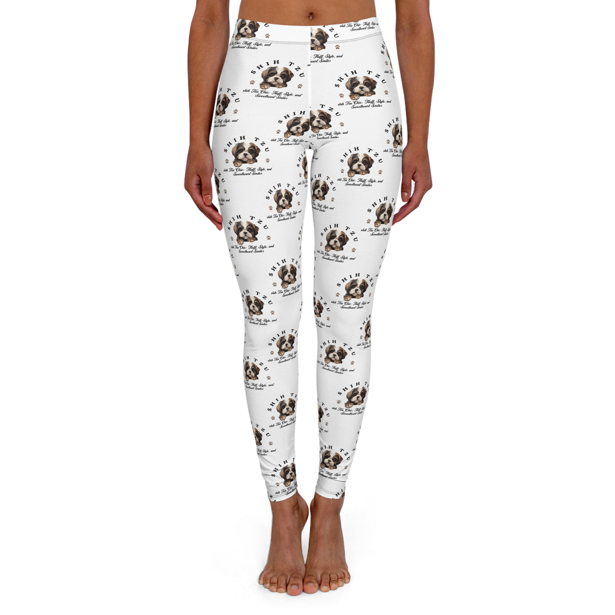 Shih Tzu &quot;Chic: Fluff, Style, and Sweetheart Smiles&quot; Skinny High-Waisted Yoga Leggings – Embrace Comfort and Cuteness in Every Move