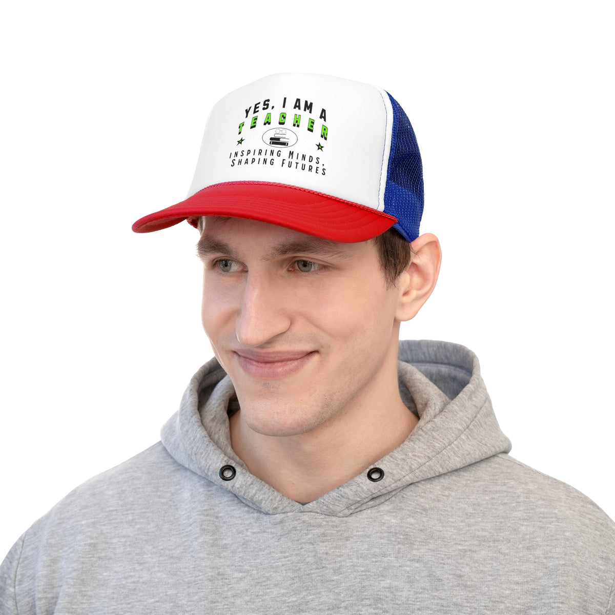 YES, I AM A TEACHER&quot; Trucker Hat – Inspiring Minds, Shaping Futures | Adjustable Mesh-Back Cap for Educators