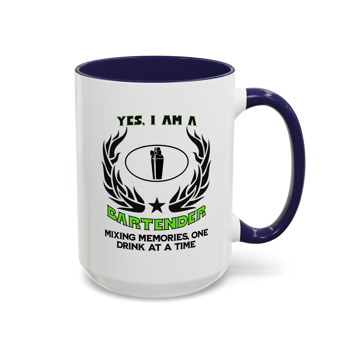 Bartender Mug - &#39;Yes, I Am a Bartender&#39; - Mixing Memories One Drink at a Time - 11oz &amp; 15oz Ceramic Accent Mug - Gift for Mixologists