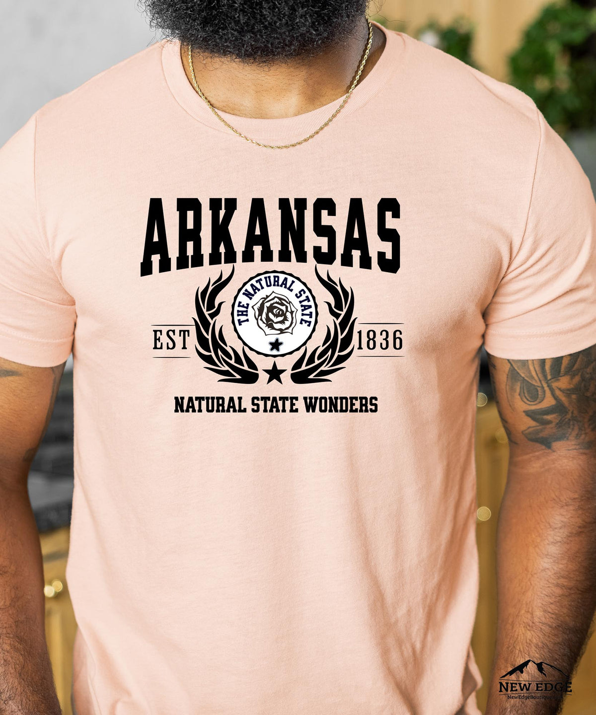 Arkansas State - &quot;Natural State Wonders&quot; Slogan T-Shirt for Outdoor Enthusiasts &amp; Arkansas Pride