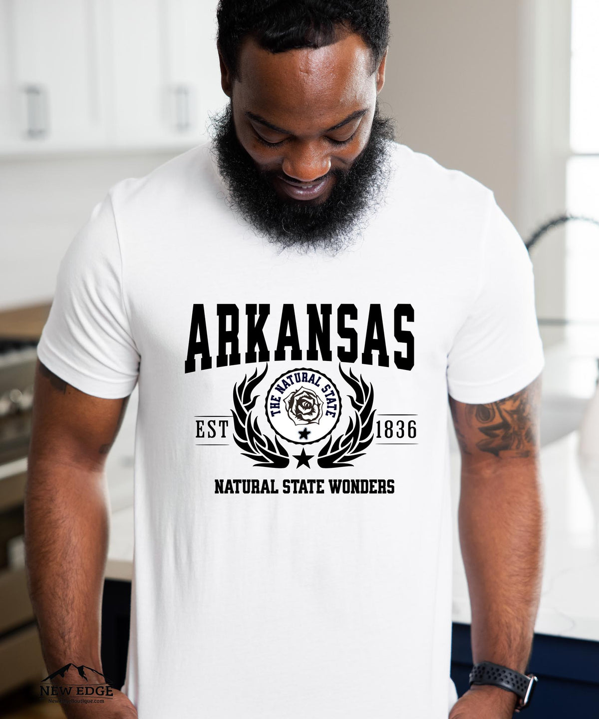 Arkansas State - &quot;Natural State Wonders&quot; Slogan T-Shirt for Outdoor Enthusiasts &amp; Arkansas Pride