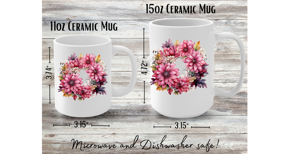 CHRYSANTHEMUM SPLENDOR: PERSONALIZED CERAMIC MUG COLLECTION BY NEW EDGE BOUTIQUE