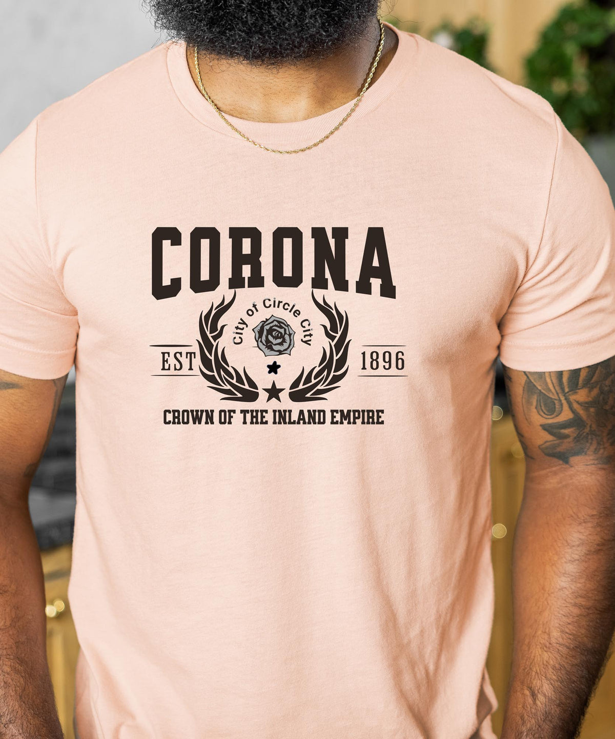 Corona California T-Shirt - &#39;Crown of the Inland Empire&#39; Slogan | City Pride Tee | Corona Souvenir