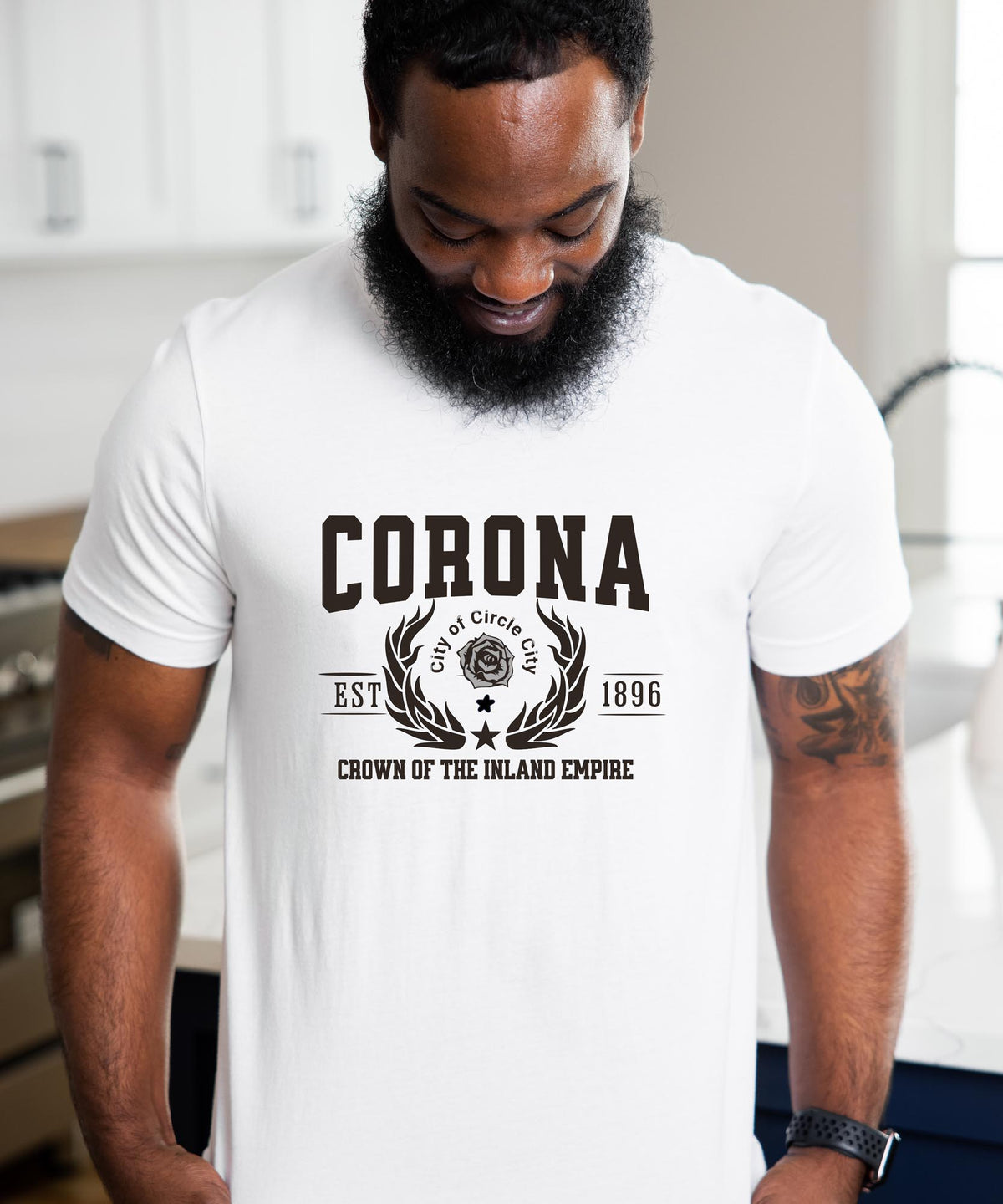 Corona California T-Shirt - &#39;Crown of the Inland Empire&#39; Slogan | City Pride Tee | Corona Souvenir