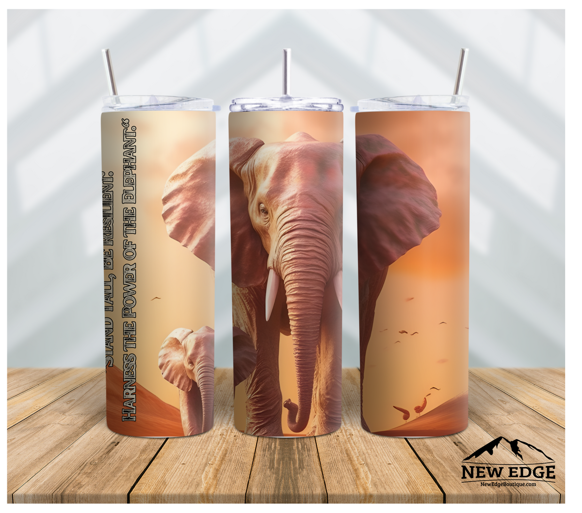 ELEPHANT 3D 20 OZ SKINNY TUMBLER - STAND TALL, BE RESILIENT: HARNESS THE POWER OF THE ELEPHANT