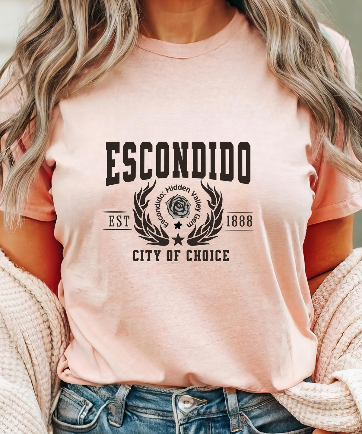 Escondido &quot;City of Choice&quot; California City T-Shirt – Unique Graphic Tee for Proud Locals and Southern California Fans