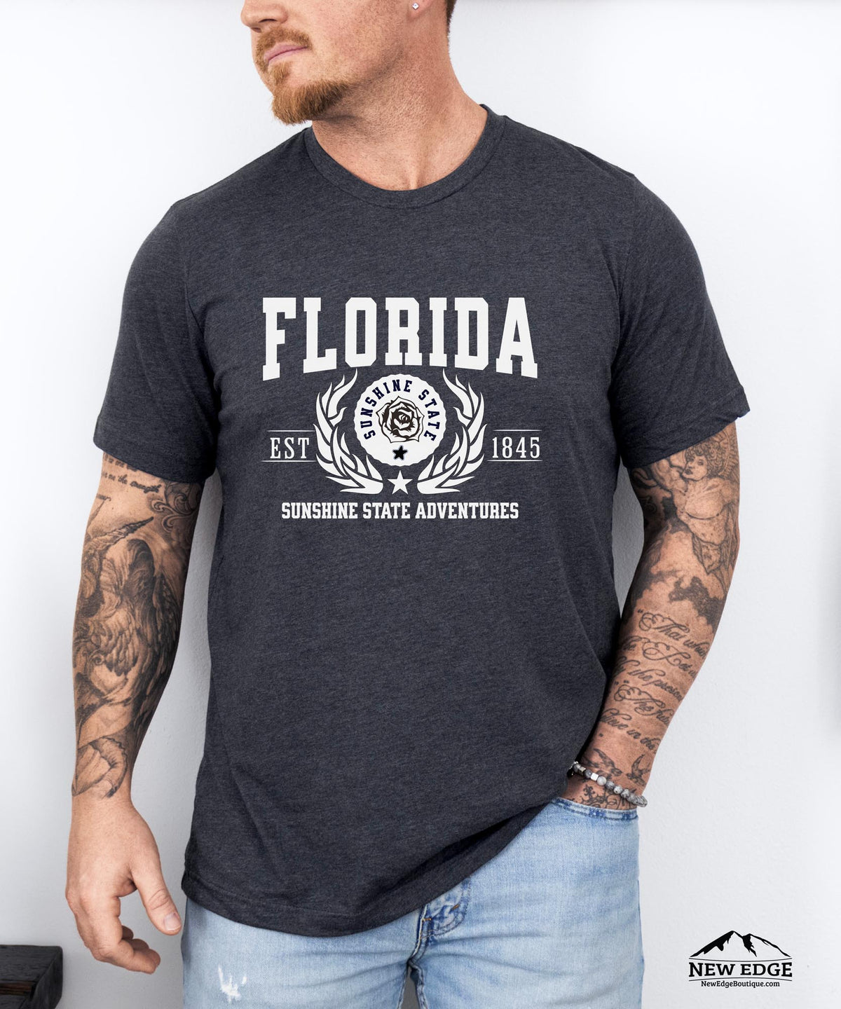 Florida State - &quot;Sunshine State Adventures&quot; Slogan T-Shirt for Beach Lovers &amp; Outdoor Enthusiasts