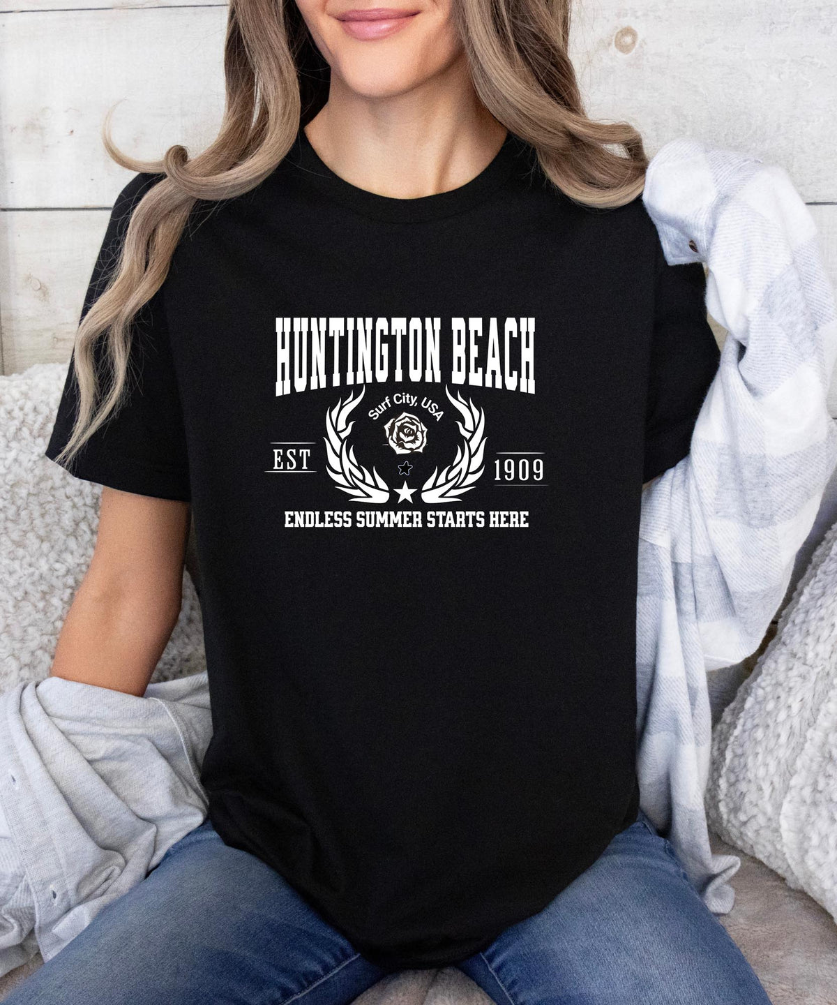 Huntington Beach California T-Shirt - Endless Summer Starts Here - Coastal City Pride Apparel