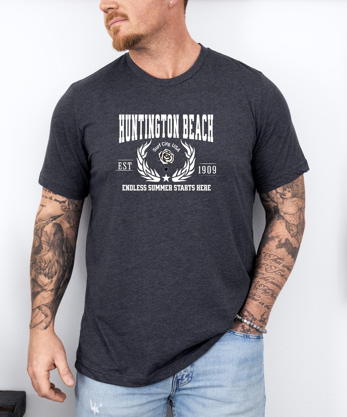 Huntington Beach California T-Shirt - Endless Summer Starts Here - Coastal City Pride Apparel