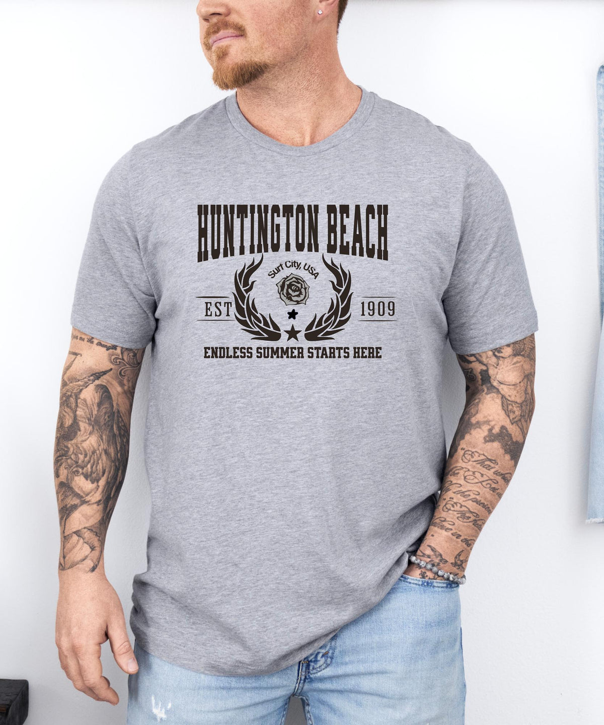 Huntington Beach California T-Shirt - Endless Summer Starts Here - Coastal City Pride Apparel